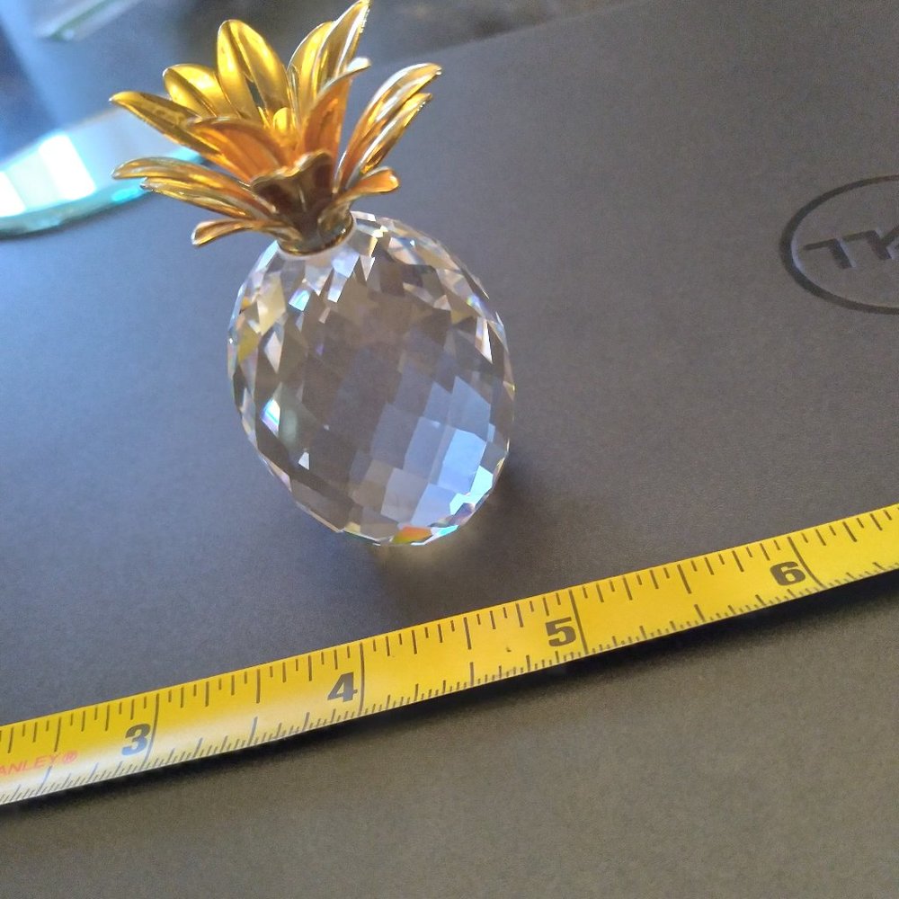 Swarovski Crystal Pineapple with gold plated leaves